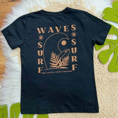 Conj. Camiseta Big Waves e Bermuda - Preto e Marrom